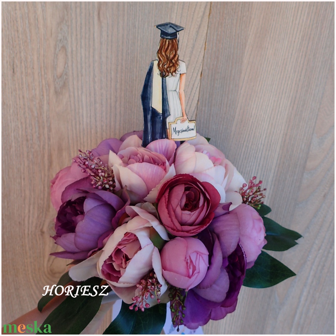 Ballagási csokor bazsarózsából - otthon & életmód - virágdekoráció - virágok - virágcsokor - Meska.hu