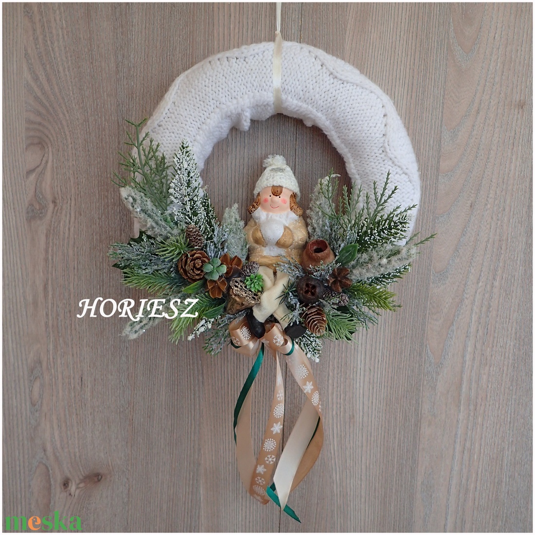 Adventi kötött alapú szett - karácsony - adventi díszek - adventi koszorú - Meska.hu