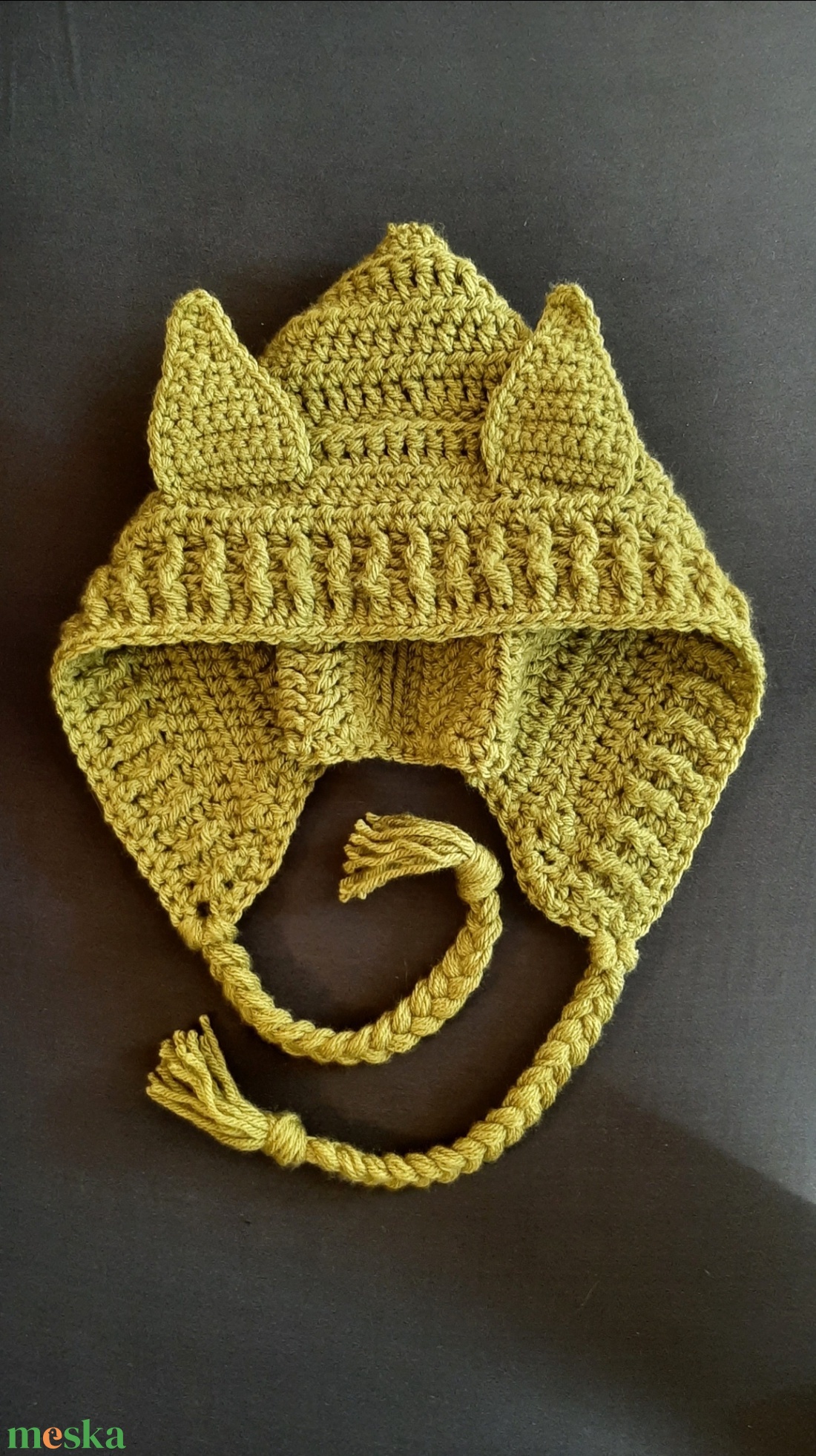 Füles kapucnisapi - almazöld - ruha & divat - sál, sapka, kendő - sapka - Meska.hu