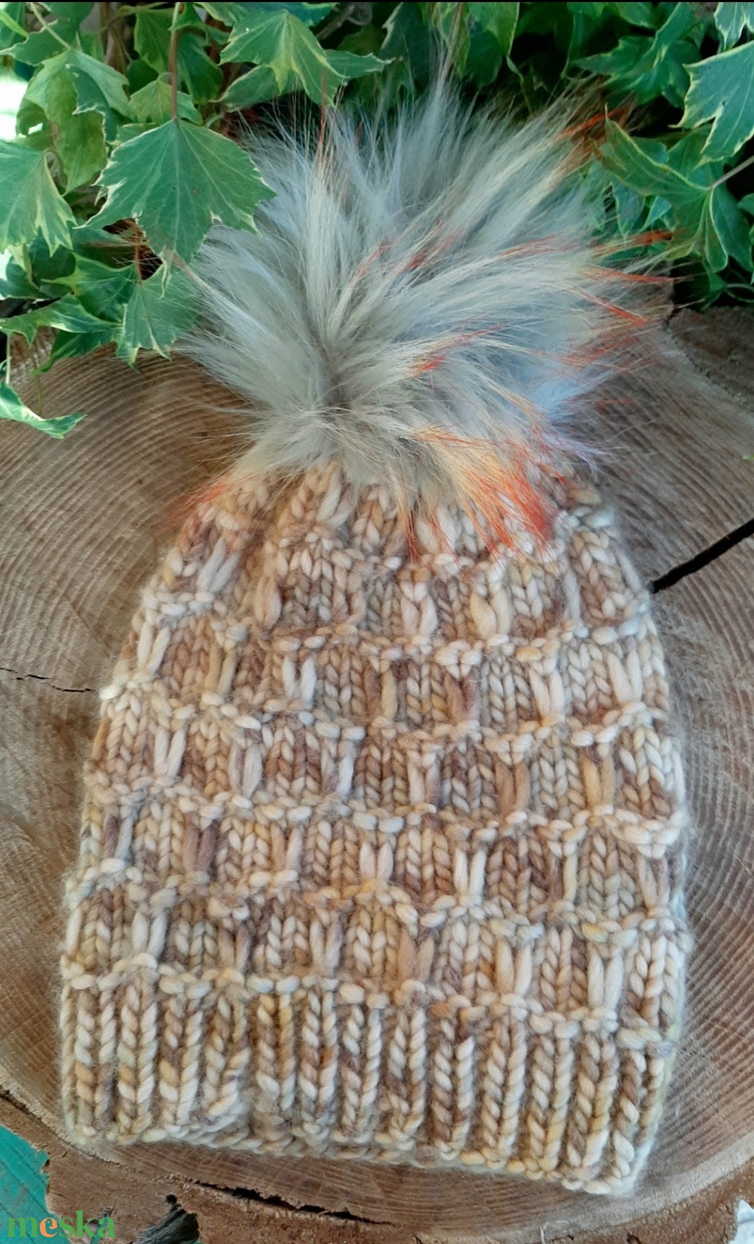 Kötött ananász sapka - ruha & divat - sál, sapka, kendő - sapka - Meska.hu