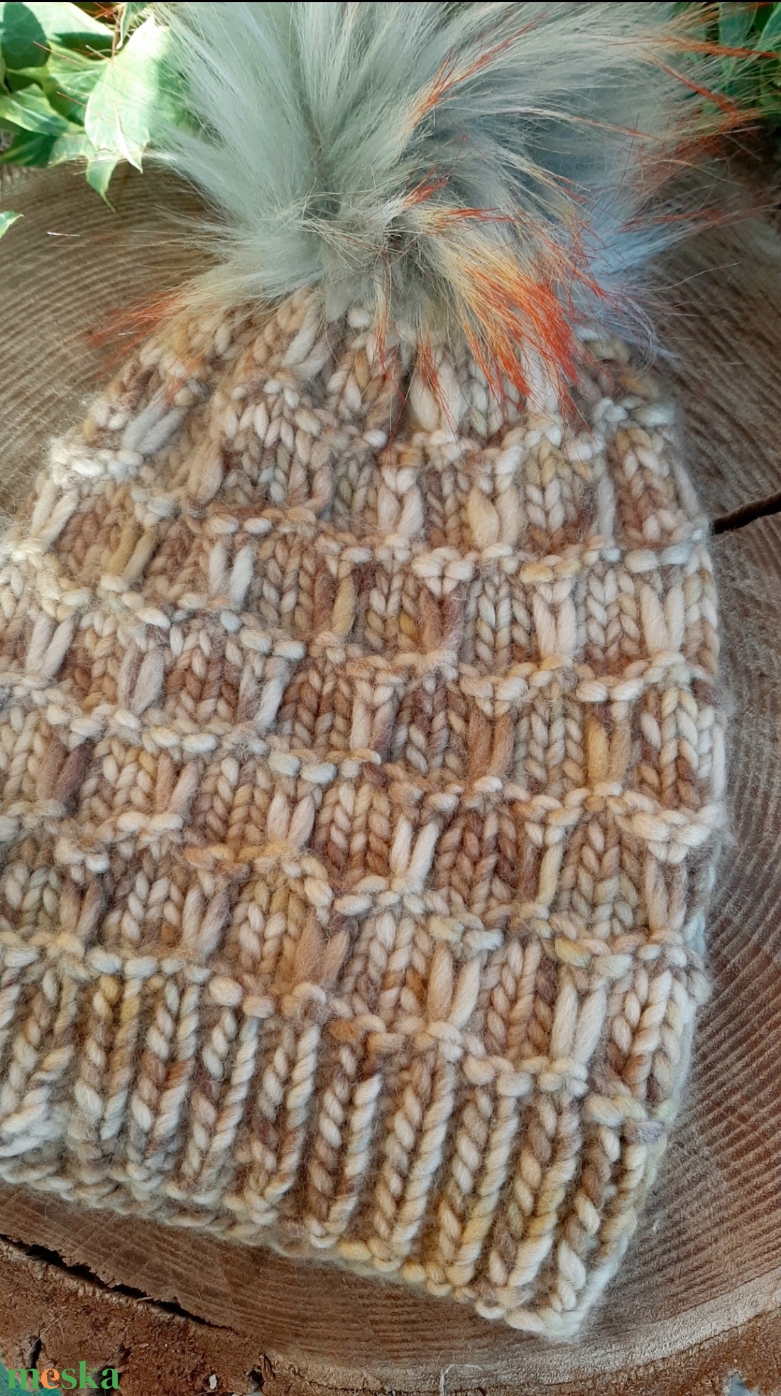 Kötött ananász sapka - ruha & divat - sál, sapka, kendő - sapka - Meska.hu