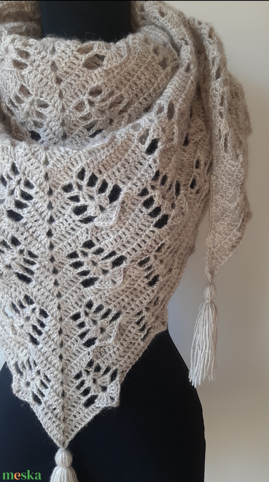 Bézs kendő  - ruha & divat - sál, sapka, kendő - vállkendő - Meska.hu