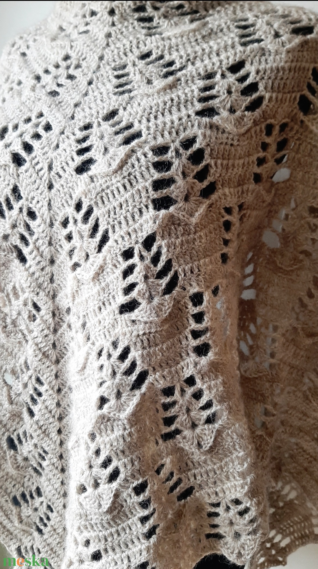 Bézs kendő  - ruha & divat - sál, sapka, kendő - vállkendő - Meska.hu