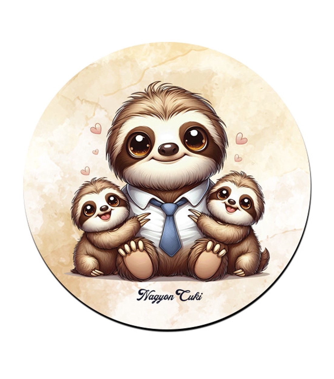 Cuki lajhár Nyakkendős Apa és két gyerek mintás pohár alátét -  - Meska.hu