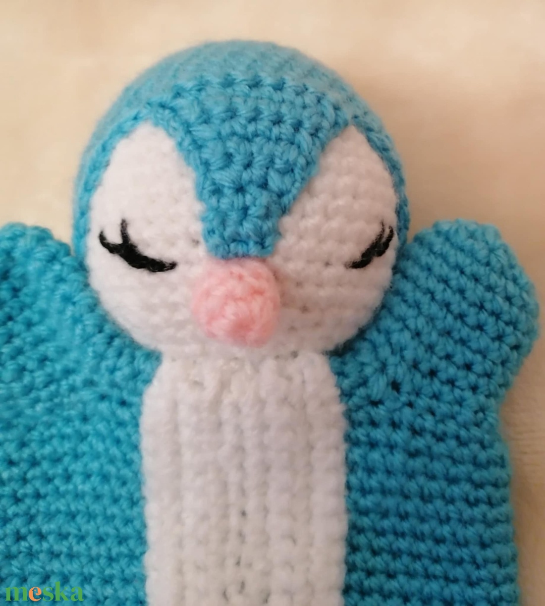 Kék pingvin báb - játék & sport - bábok - kesztyűbáb - Meska.hu