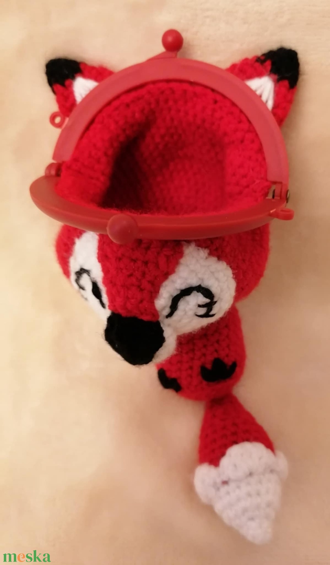 Piros róka pénztárca - játék & sport - plüssállat & játékfigura - róka - Meska.hu