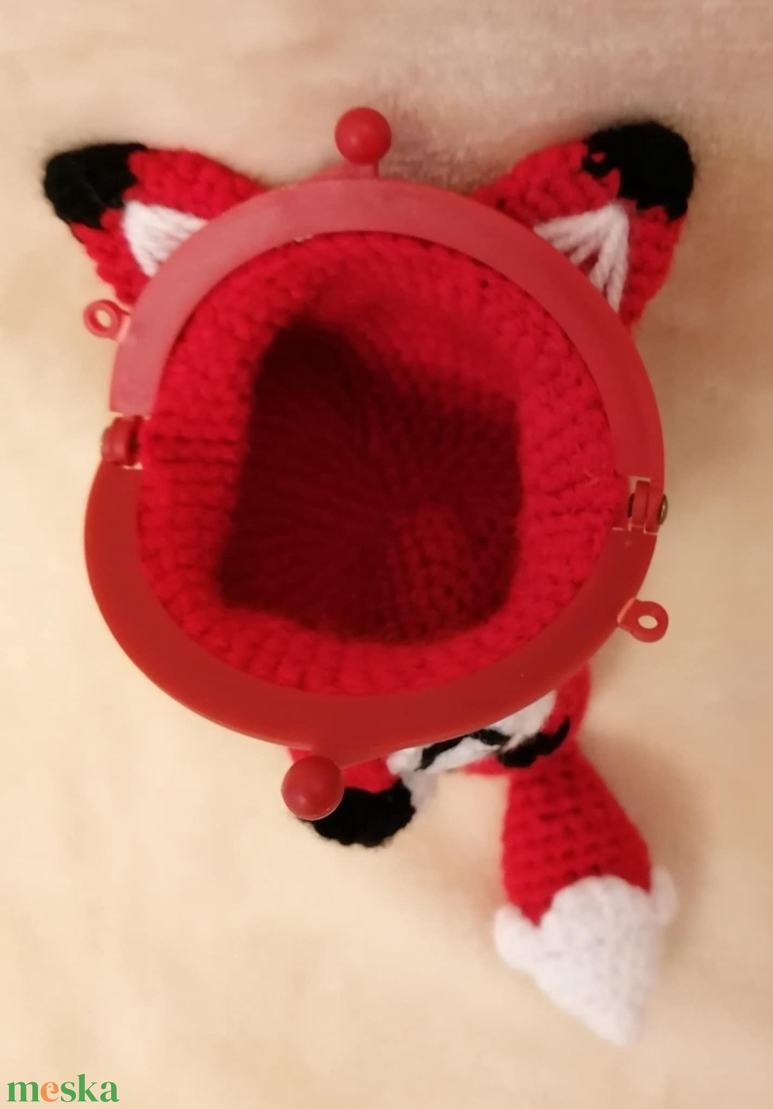 Piros róka pénztárca - játék & sport - plüssállat & játékfigura - róka - Meska.hu