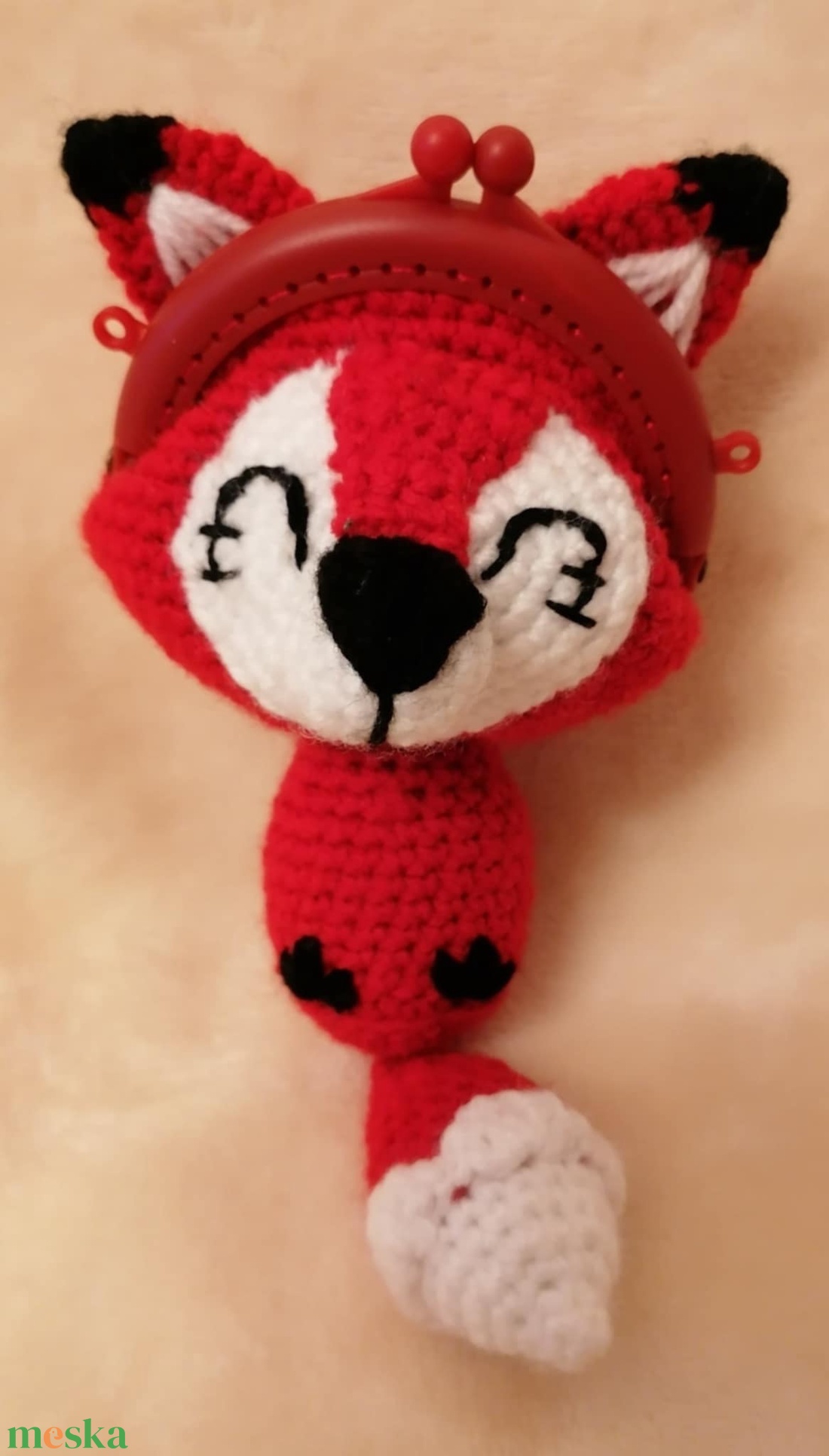 Piros róka pénztárca - játék & sport - plüssállat & játékfigura - róka - Meska.hu