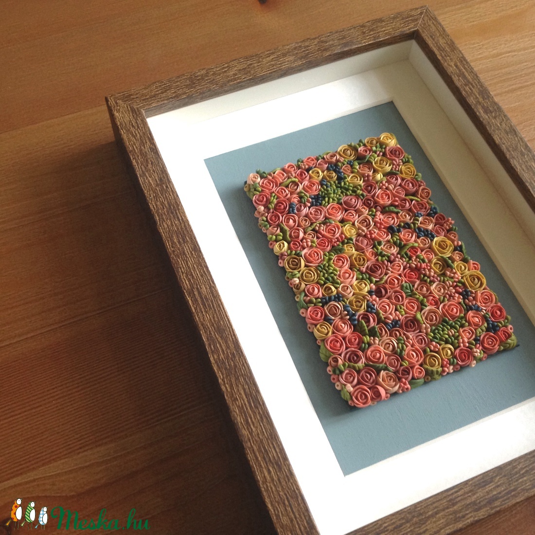 Tarka virágtenger - 3D kép süthető gyurmából (M) - otthon & lakás - dekoráció - kép & falikép - Meska.hu