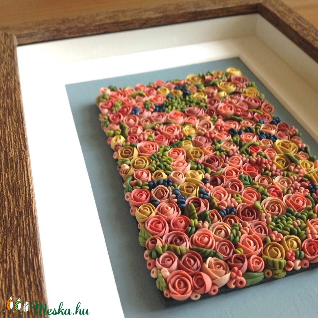 Tarka virágtenger - 3D kép süthető gyurmából (M) - otthon & lakás - dekoráció - kép & falikép - Meska.hu