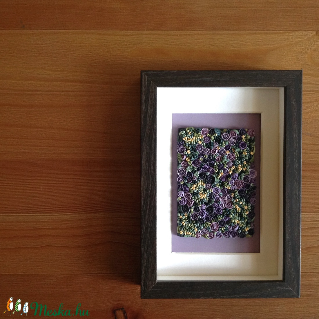 Lila virágtenger - 3D kép süthető gyurmából (S) - otthon & lakás - dekoráció - kép & falikép - Meska.hu