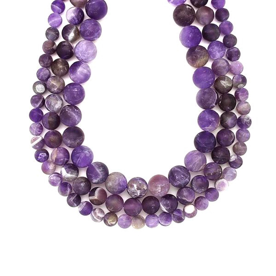 Ametiszt matt golyó 8-9mm  ékszerkészítő alapanyag (füzér) - kellékek & szerszámok - ásvány alapanyag - ásványfüzér - Meska.hu