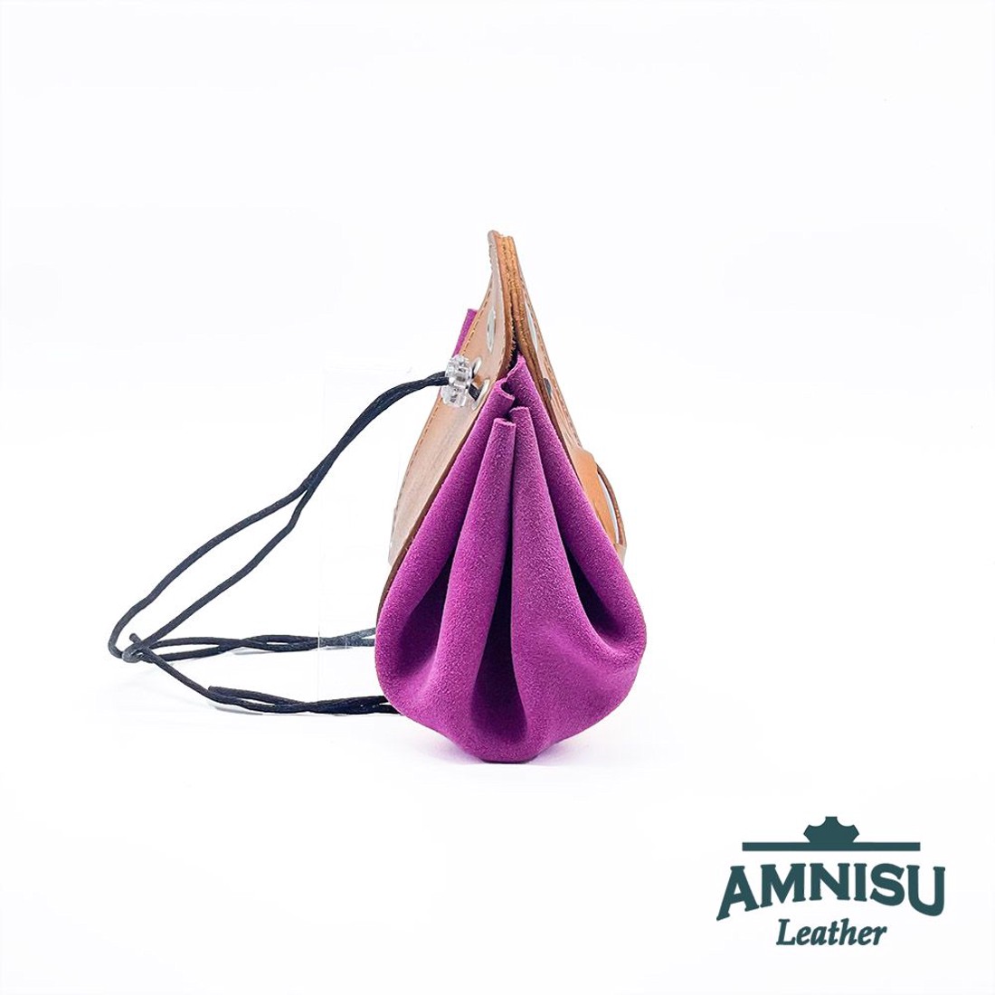 Bézs - pink sárkányszemes bőr 2in1 szütyő és kockatálca - Adriel - játék & sport - szerepjáték - Meska.hu