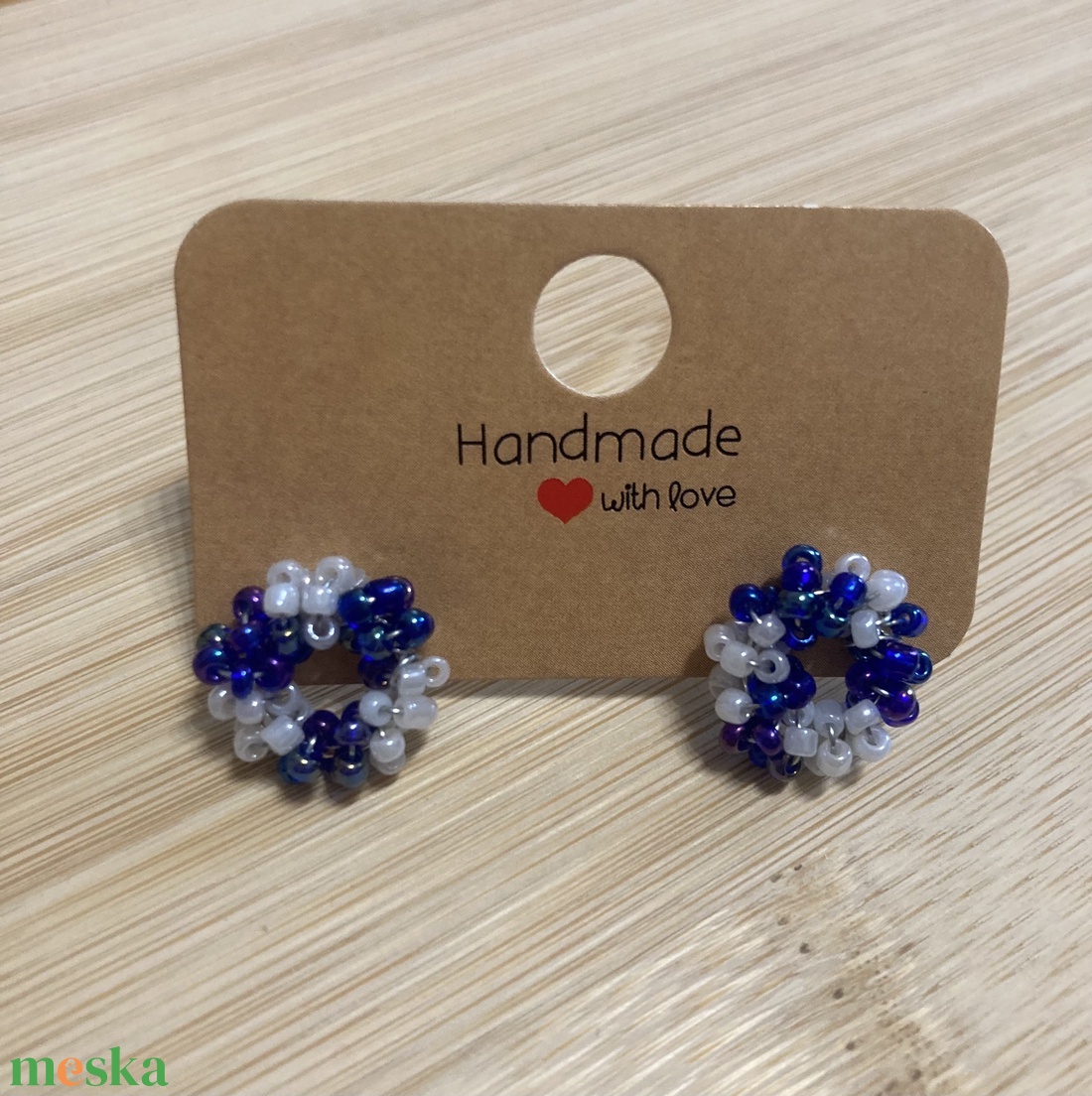 Tengerész mintás - ékszer - fülbevaló - pötty fülbevaló - Meska.hu