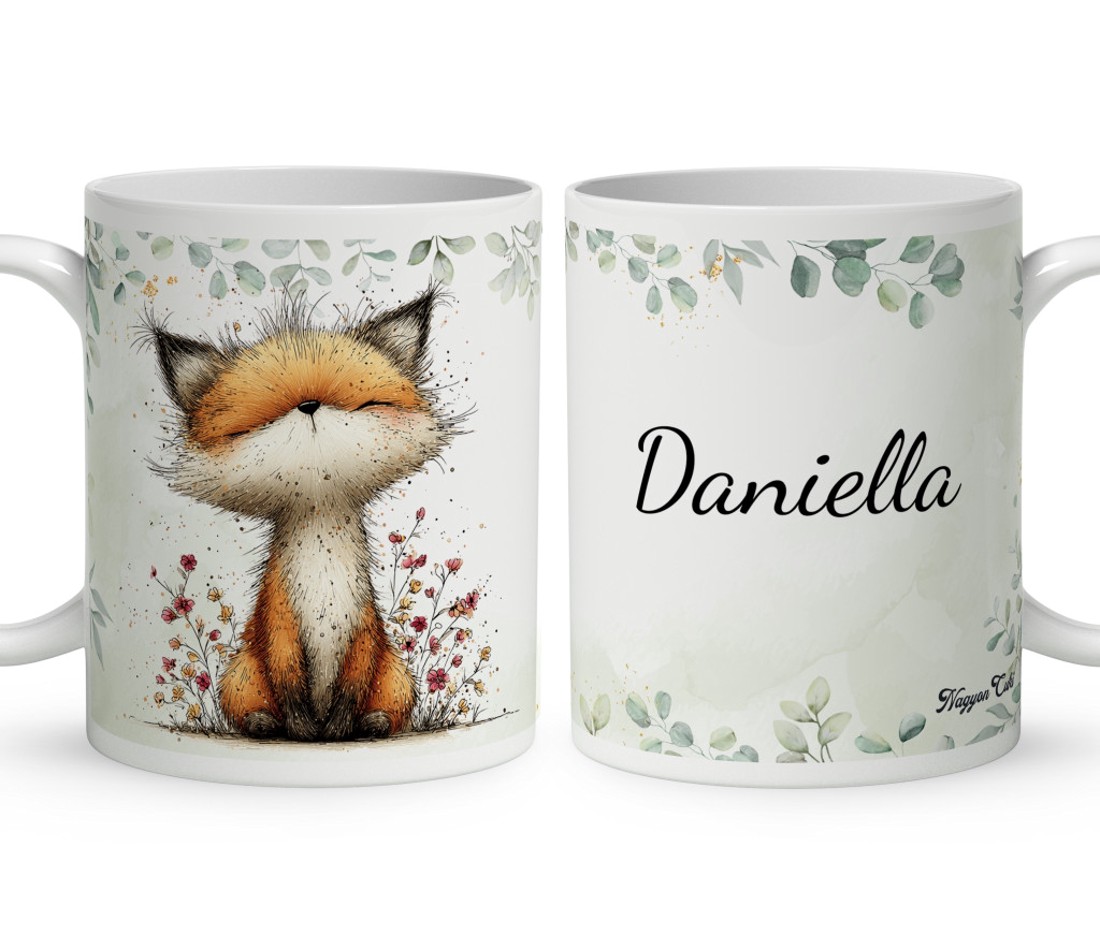 Névvel kérhető - Az erdő kis ravaszdija, a vörös róka mintás bögre - otthon & életmód - konyhafelszerelés, tálalás - tálalás - bögre & csésze - Meska.hu