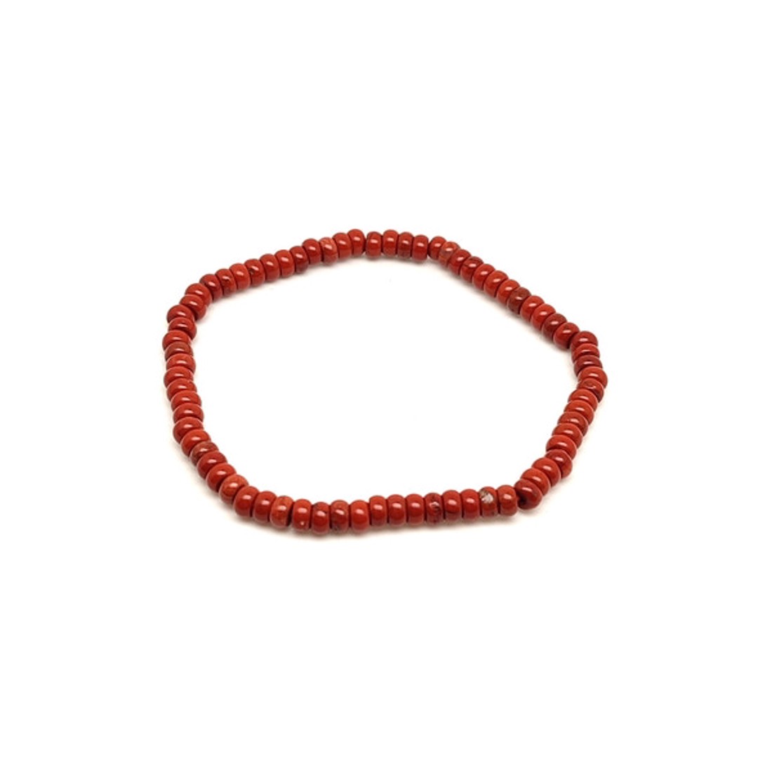 Vörös jáspis korong ásványkarkötő 4x2 mm Terrakotta - ékszer - karkötő - ásványkarkötő - Meska.hu