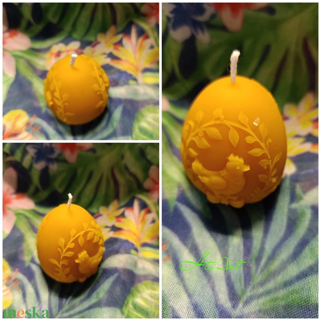 Méhviasz gyertya tojás -csirkés - kellékek & szerszámok - dekorációs kellékek - dekorációs gyertya - Meska.hu