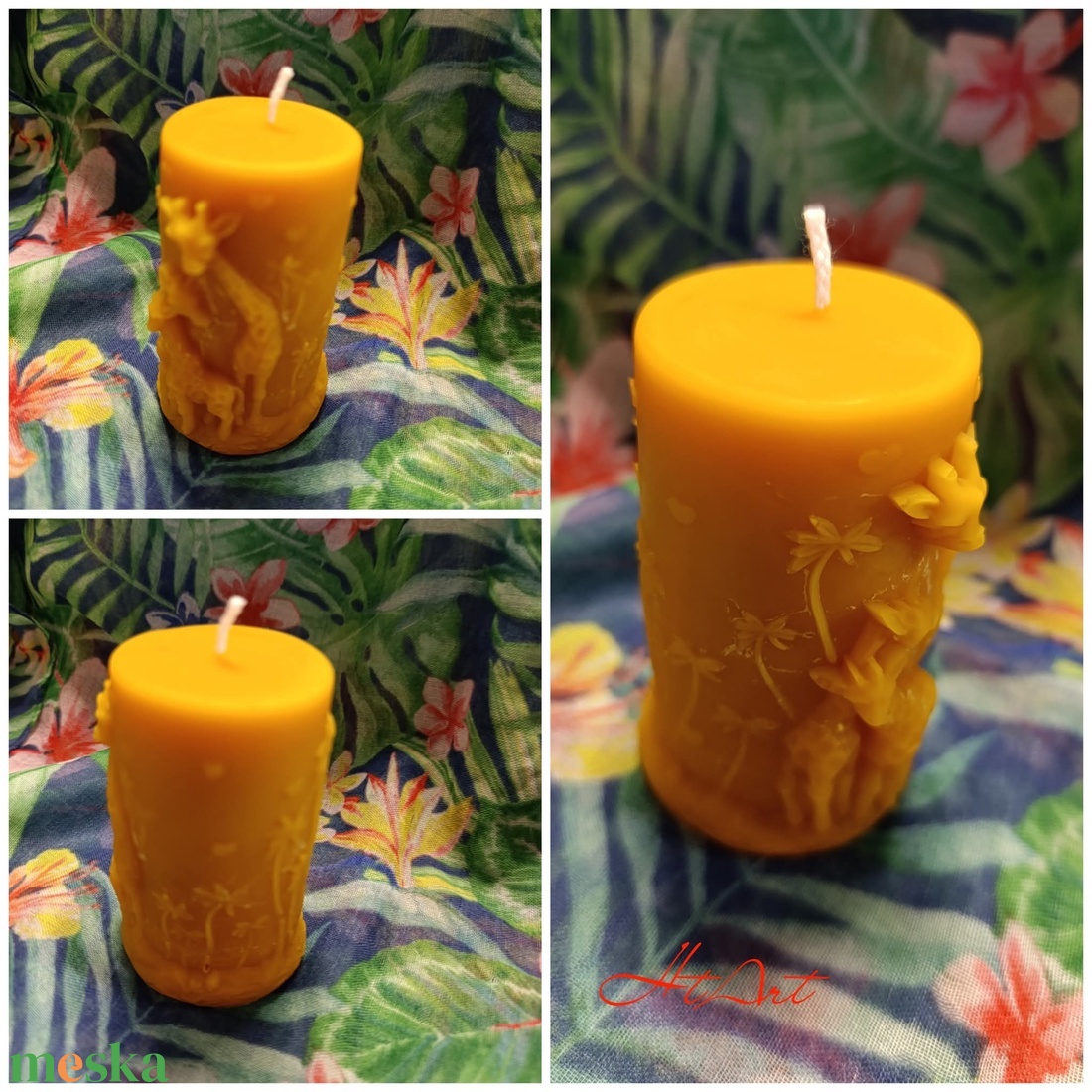 Méhviasz gyertya -zsiráfos - kellékek & szerszámok - dekorációs kellékek - dekorációs gyertya - Meska.hu