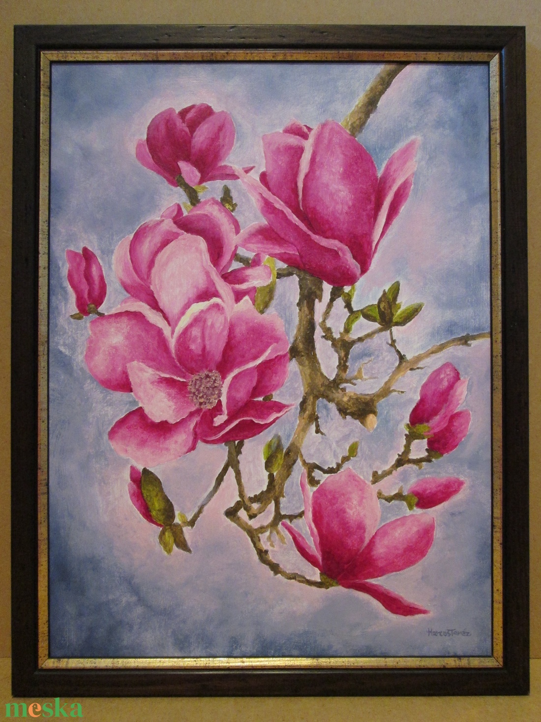 Magnólia - művészet - festmény - akril - Meska.hu