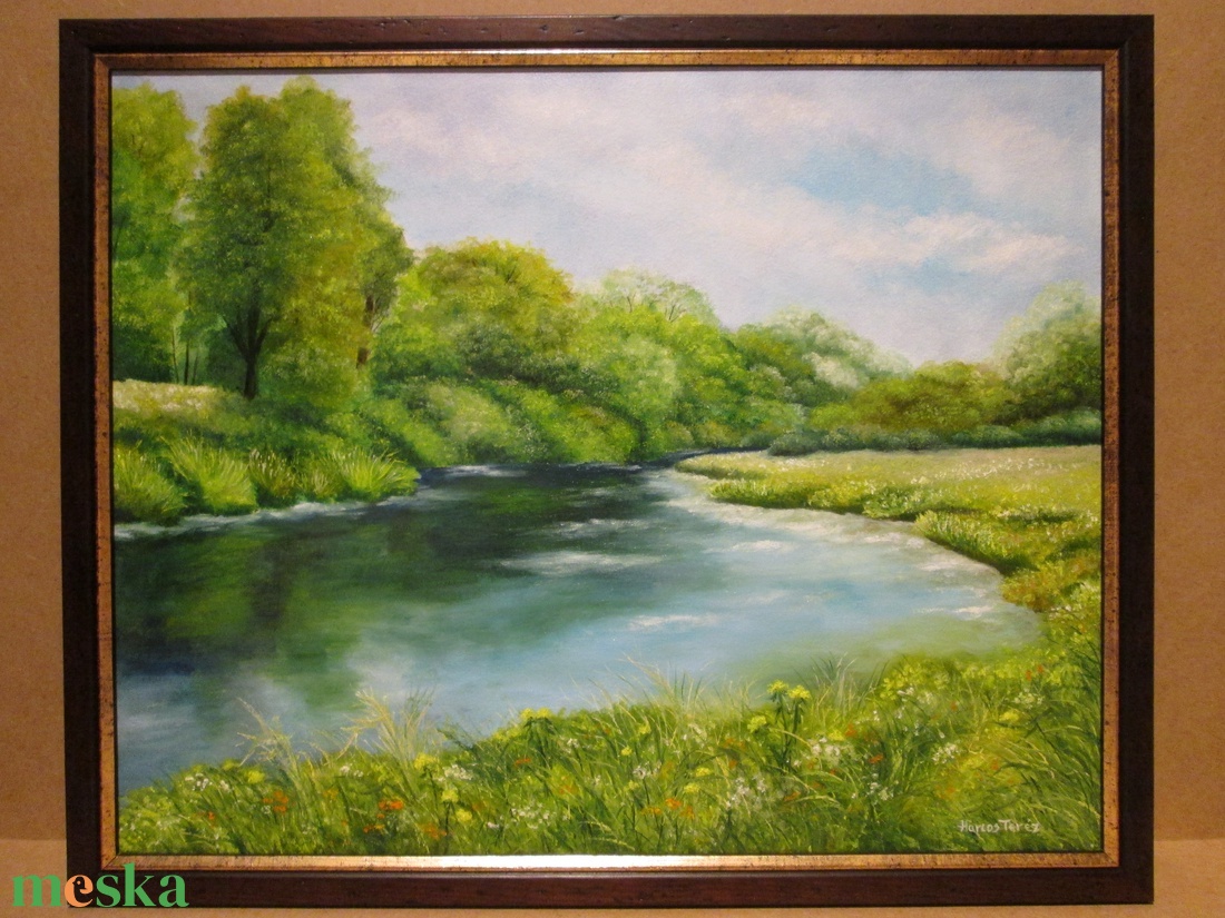 A csend hangja, olajfestmény keretben. - művészet - festmény - olajfestmény - Meska.hu