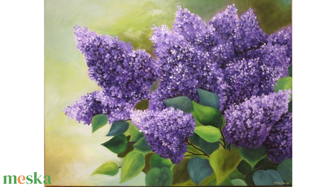 Orgona csokor , olajfestmény - művészet - festmény - olajfestmény - Meska.hu