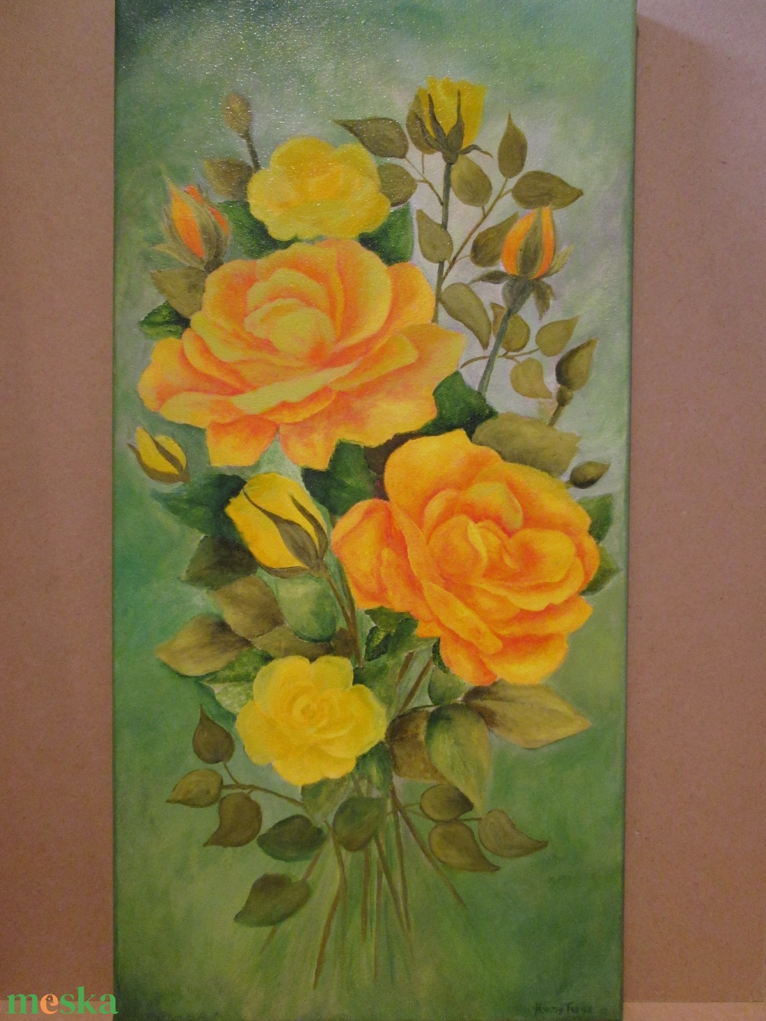 Sárga rózsák  , festmény - művészet - festmény - akril - Meska.hu