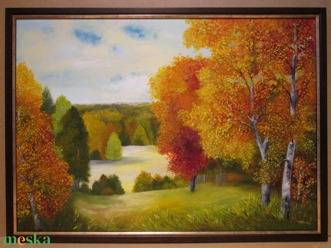 Egy szép őszi nap , Olajfestmény keretben - művészet - festmény - olajfestmény - Meska.hu