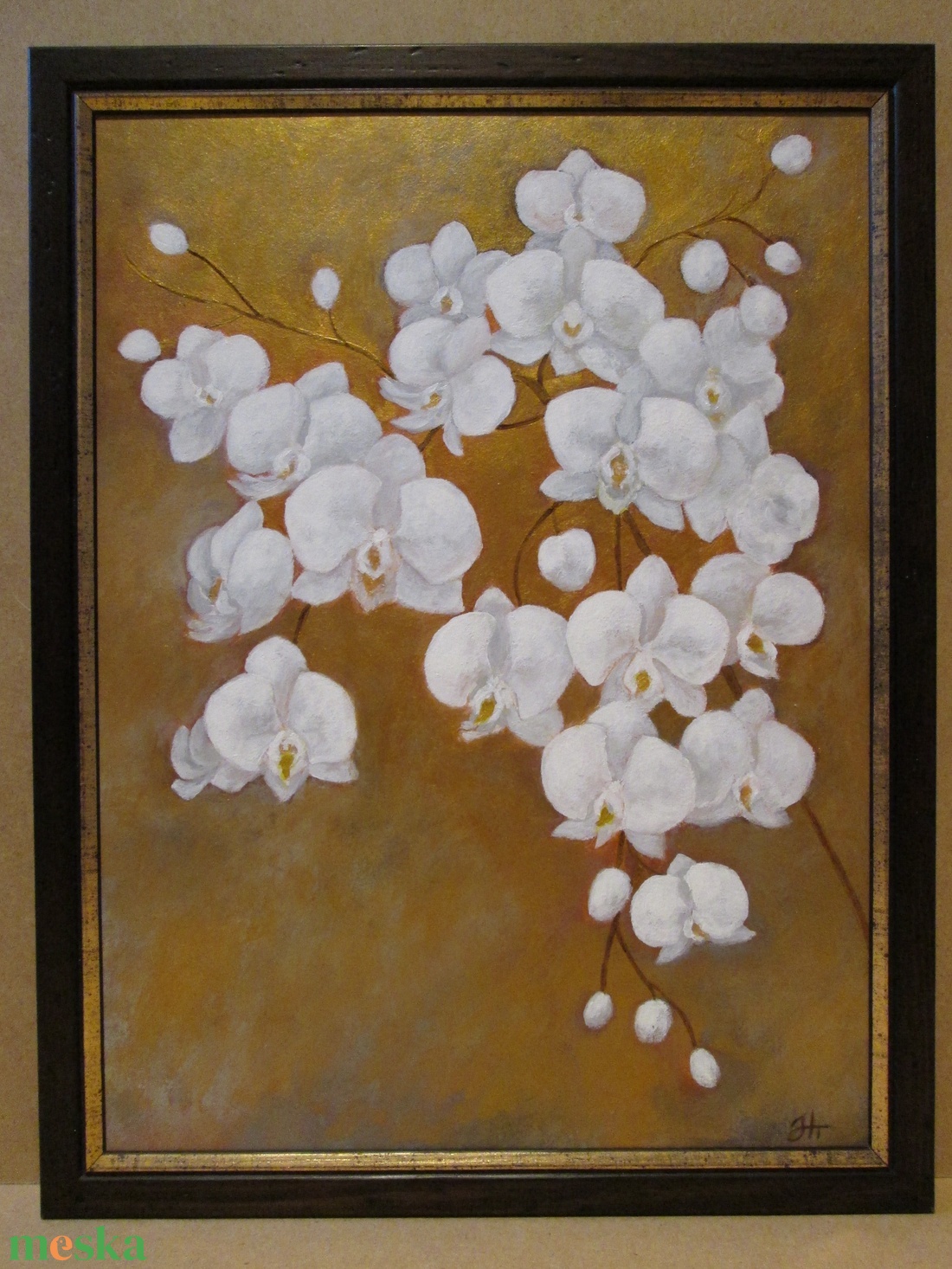 Orchideák ,Festmény keretben - művészet - festmény - akril - Meska.hu