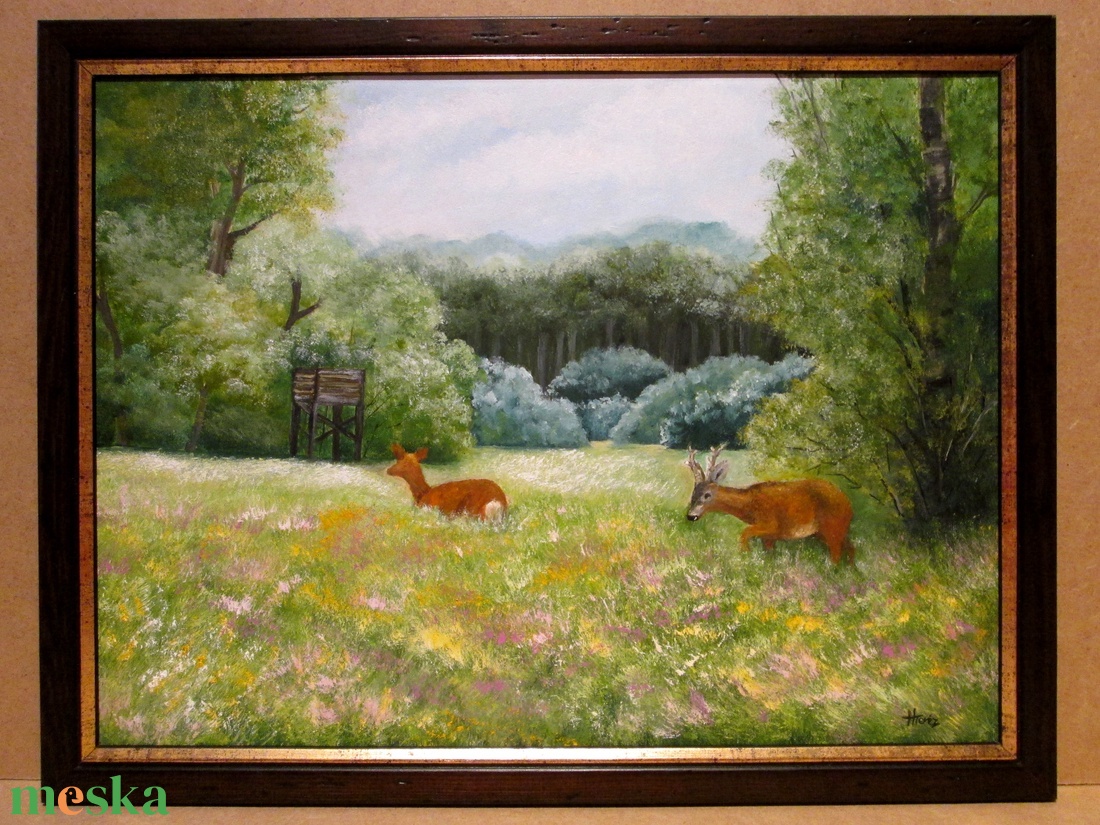 Tavaszi zsongás , Olajfestmény keretben - művészet - festmény - olajfestmény - Meska.hu