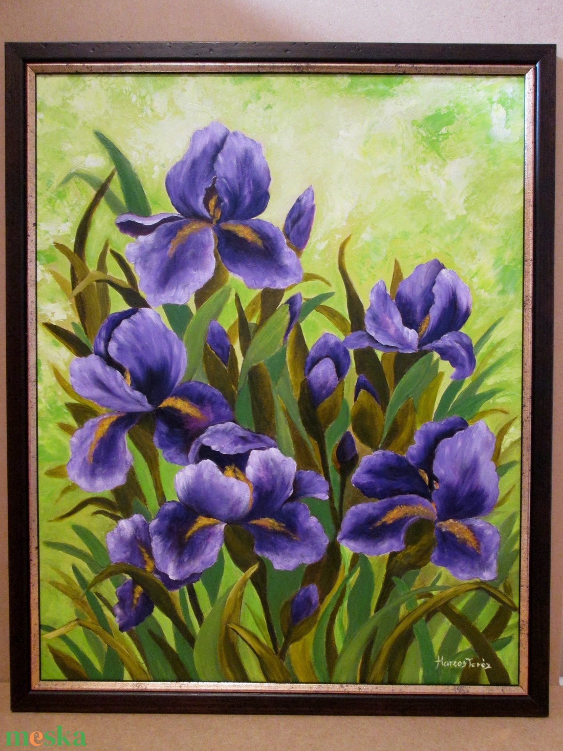 Lila Íriszek , olajfestmény - művészet - festmény - olajfestmény - Meska.hu