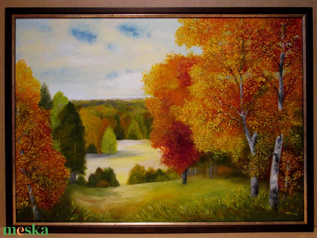 Egy szép őszi nap , Olajfestmény keretben - művészet - festmény - olajfestmény - Meska.hu