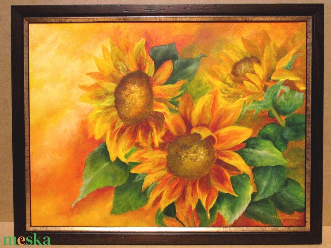 Napraforgók , Olajfestmény - művészet - festmény - olajfestmény - Meska.hu