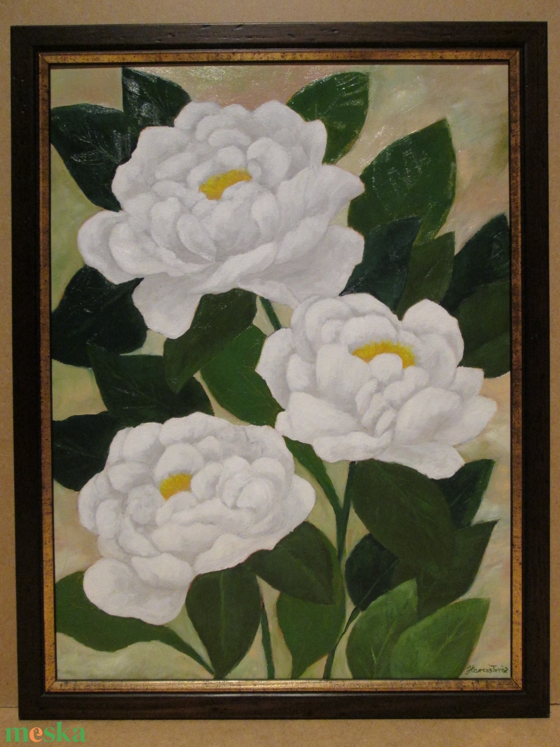 Bazsarózsák , Olajfestmény keretben - művészet - festmény - olajfestmény - Meska.hu