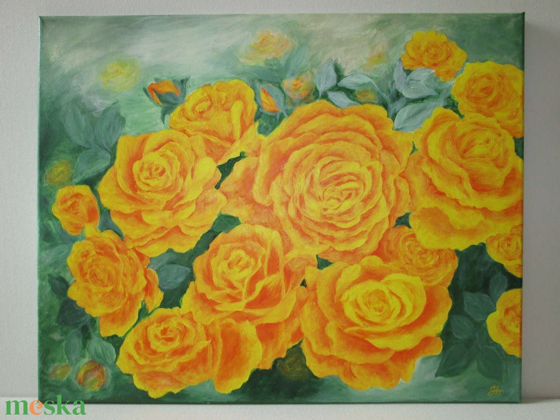 Sárga Rózsák , Festmény - művészet - festmény - akril - Meska.hu