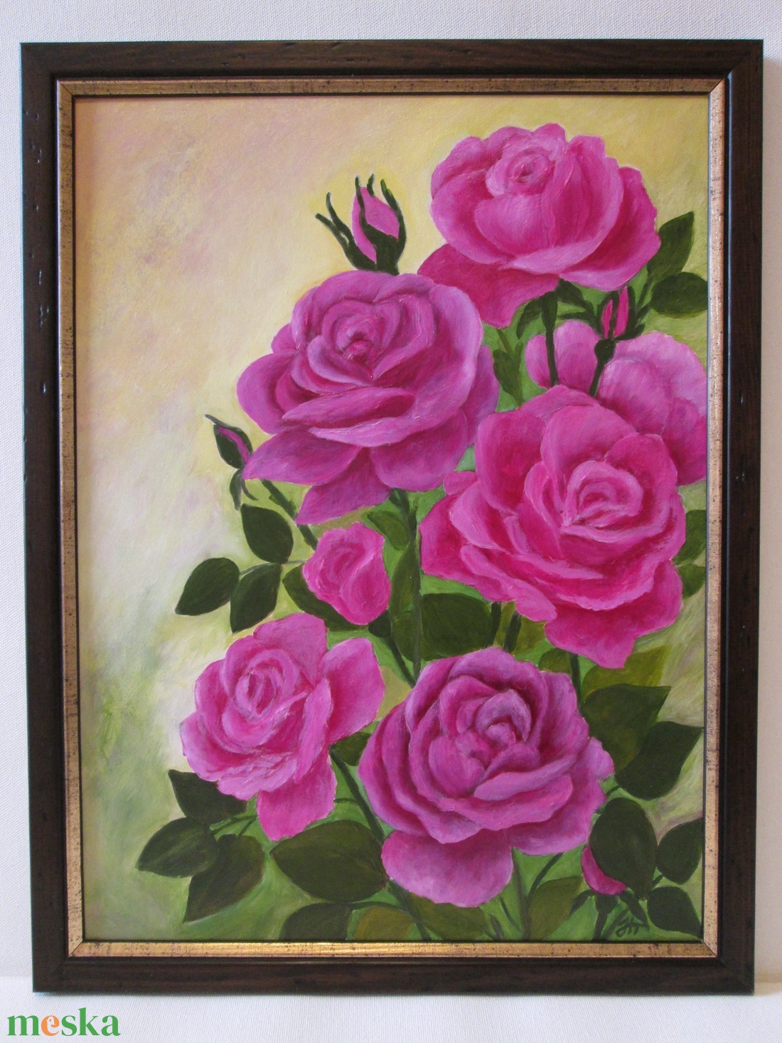 Rózsák , Olajfestmény keretben - művészet - festmény - olajfestmény - Meska.hu