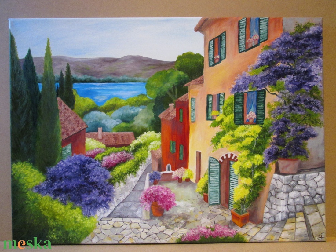 Mediterrán nyár , Olajfestmény - művészet - festmény - olajfestmény - Meska.hu