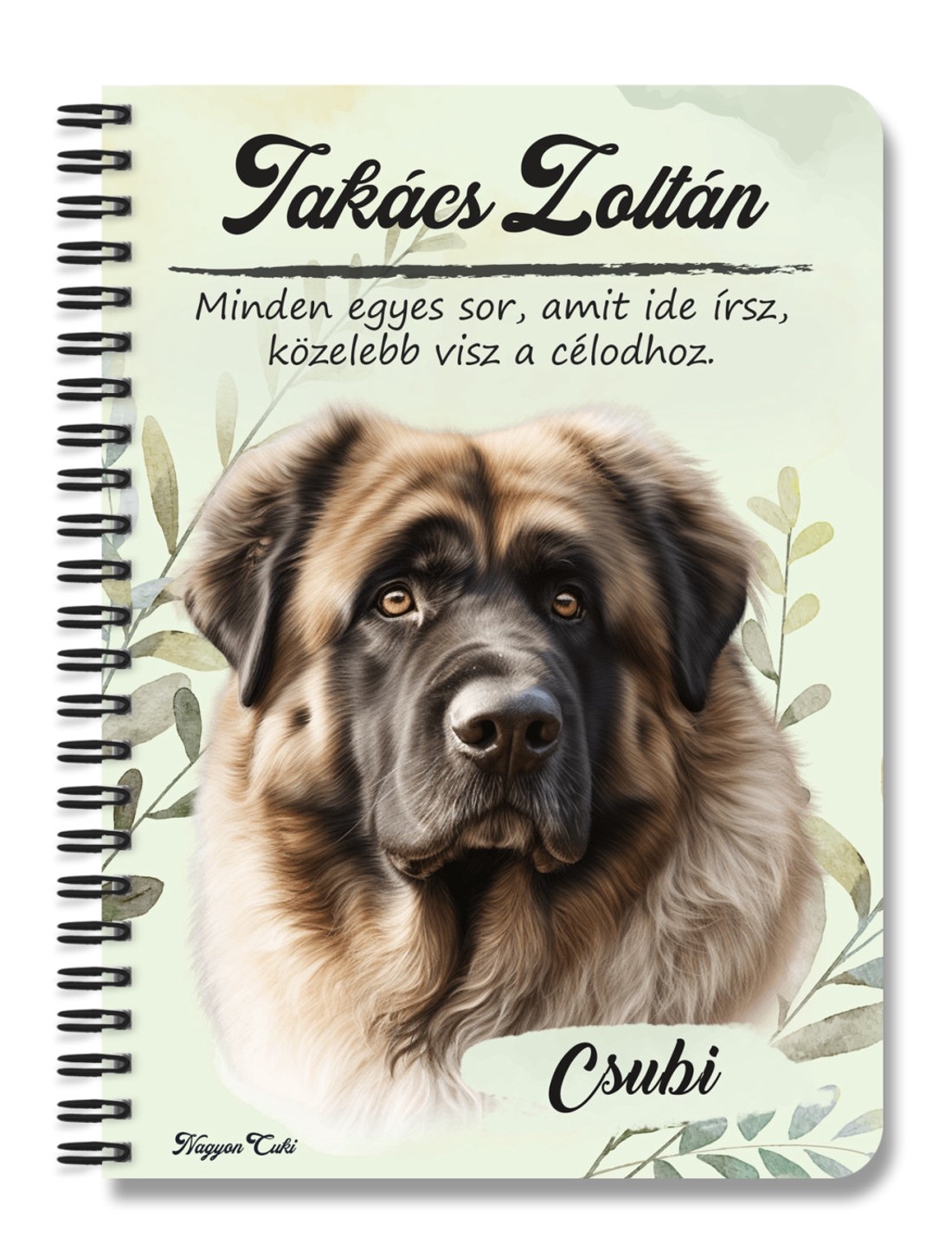 Személyre szabható - Kaukázusi juhászkutya portré mintás A5-ös füzet - otthon & életmód - papír, írószer - jegyzetfüzet & napló - Meska.hu