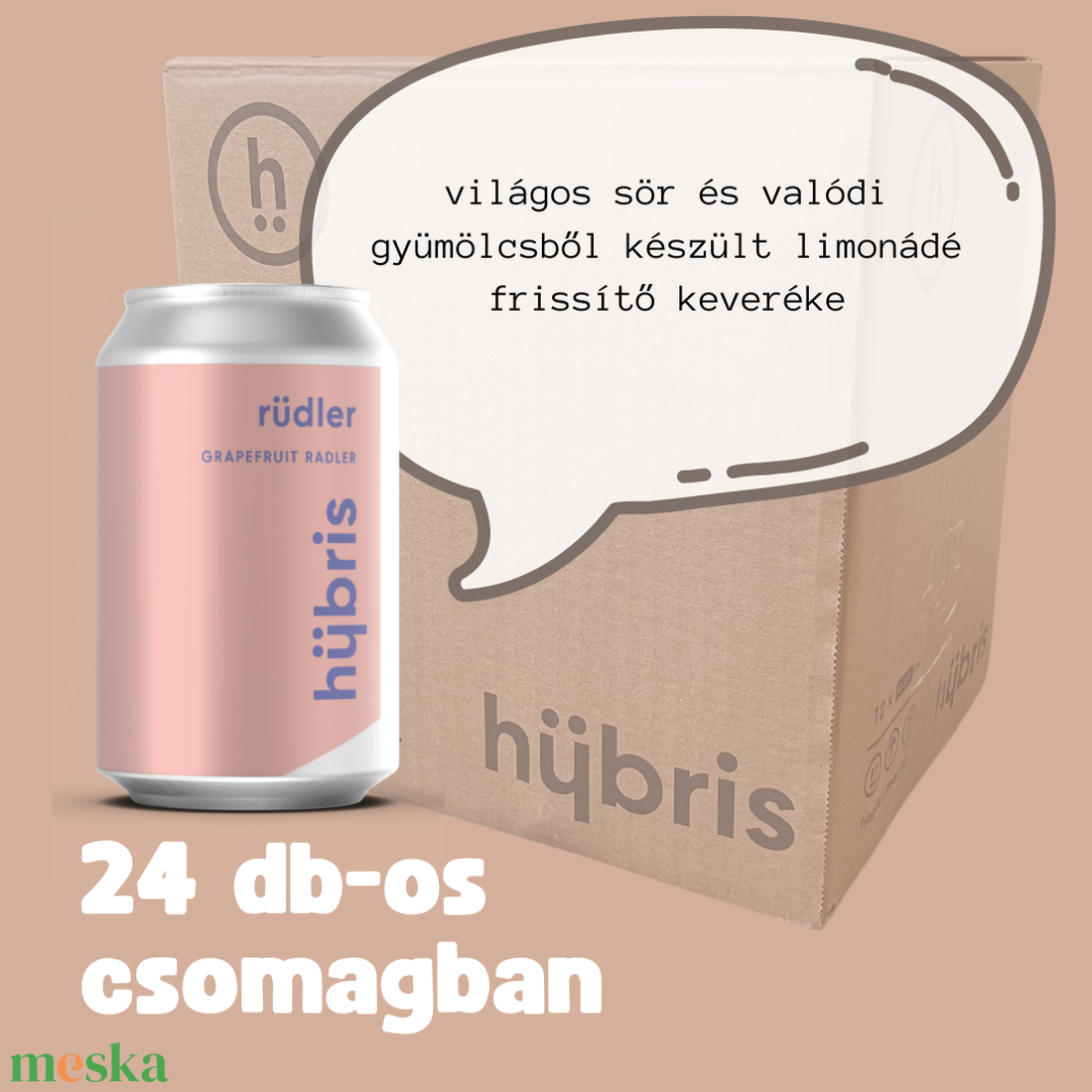 Alkoholos limonádé valódi gyümölcsből, 24 db grapefruit sör a hübristől - élelmiszer - gourmet ajándékcsomag - Meska.hu