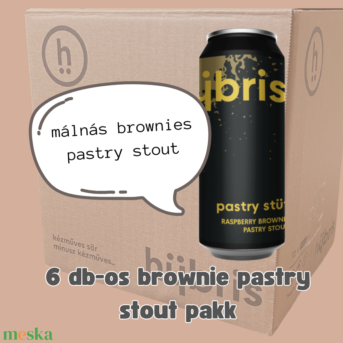 6 db-os brownie pastry stout pakk a hübristől - élelmiszer - gourmet ajándékcsomag - Meska.hu