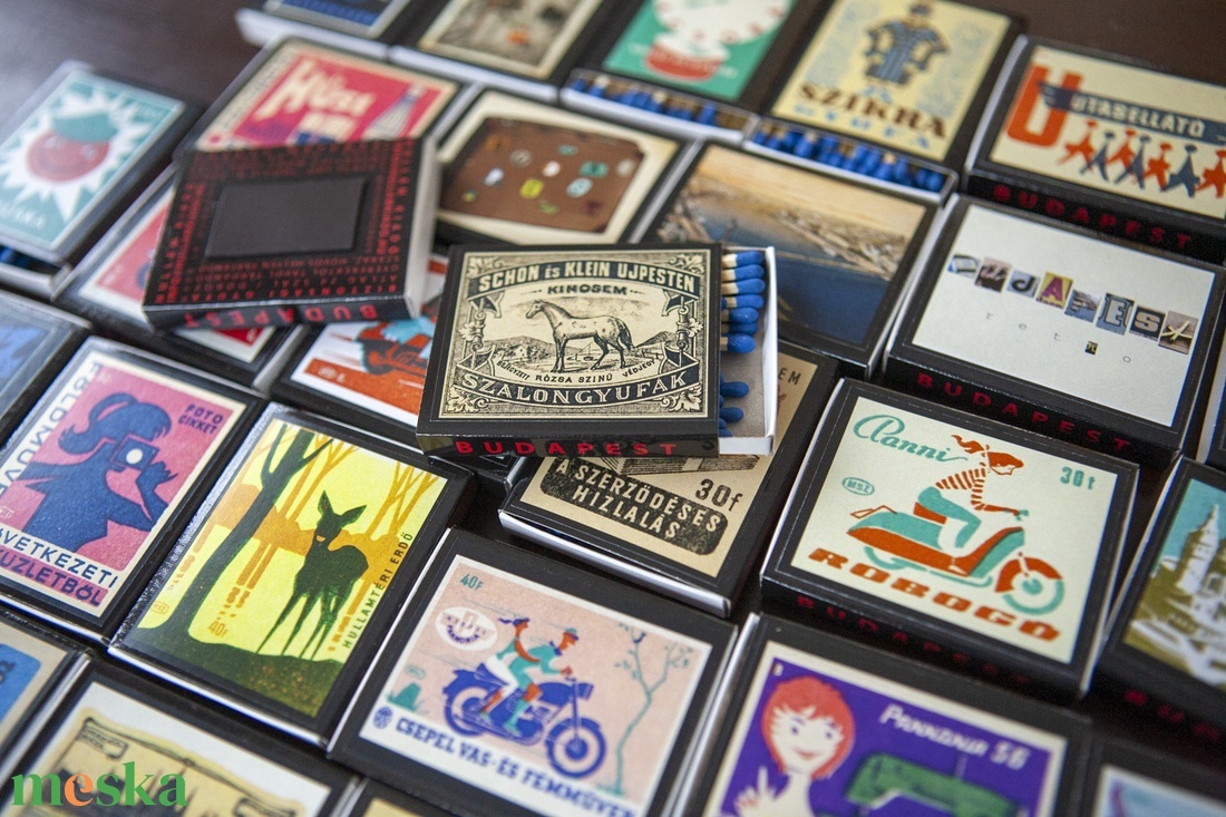 Budapest retro gyufa hűtőmágnes - otthon & életmód - konyhafelszerelés, tálalás - konyhai dekoráció - hűtőmágnes - Meska.hu