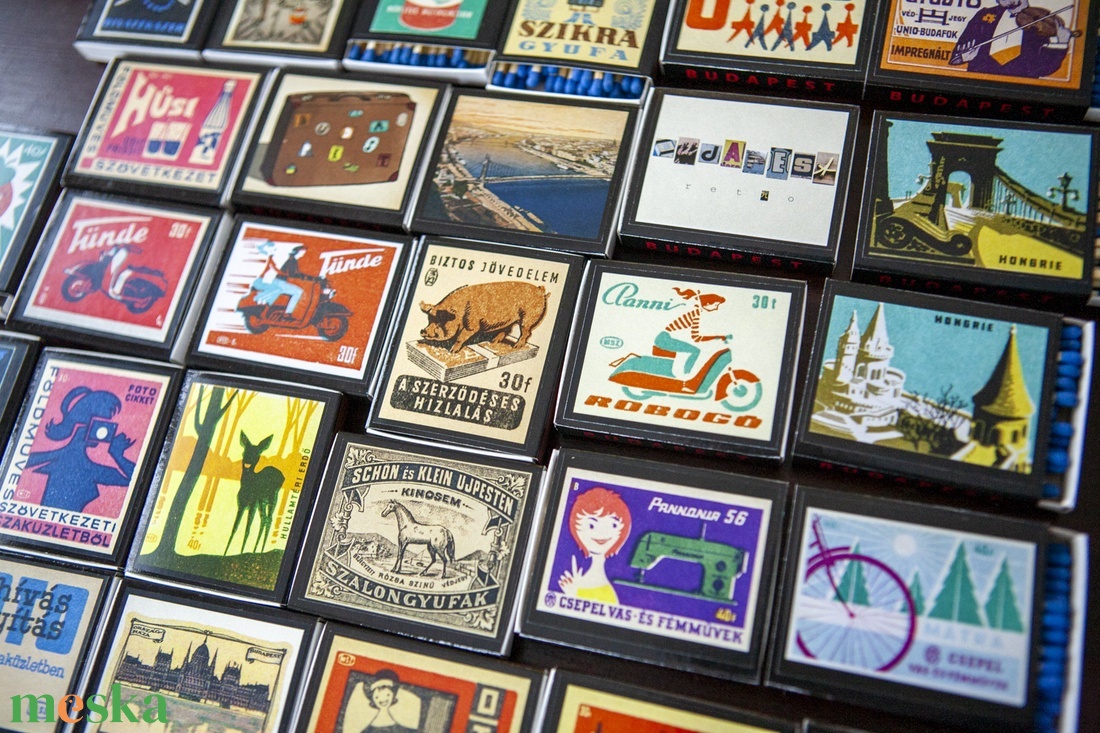 Budapest retro gyufa hűtőmágnes - otthon & életmód - konyhafelszerelés, tálalás - konyhai dekoráció - hűtőmágnes - Meska.hu