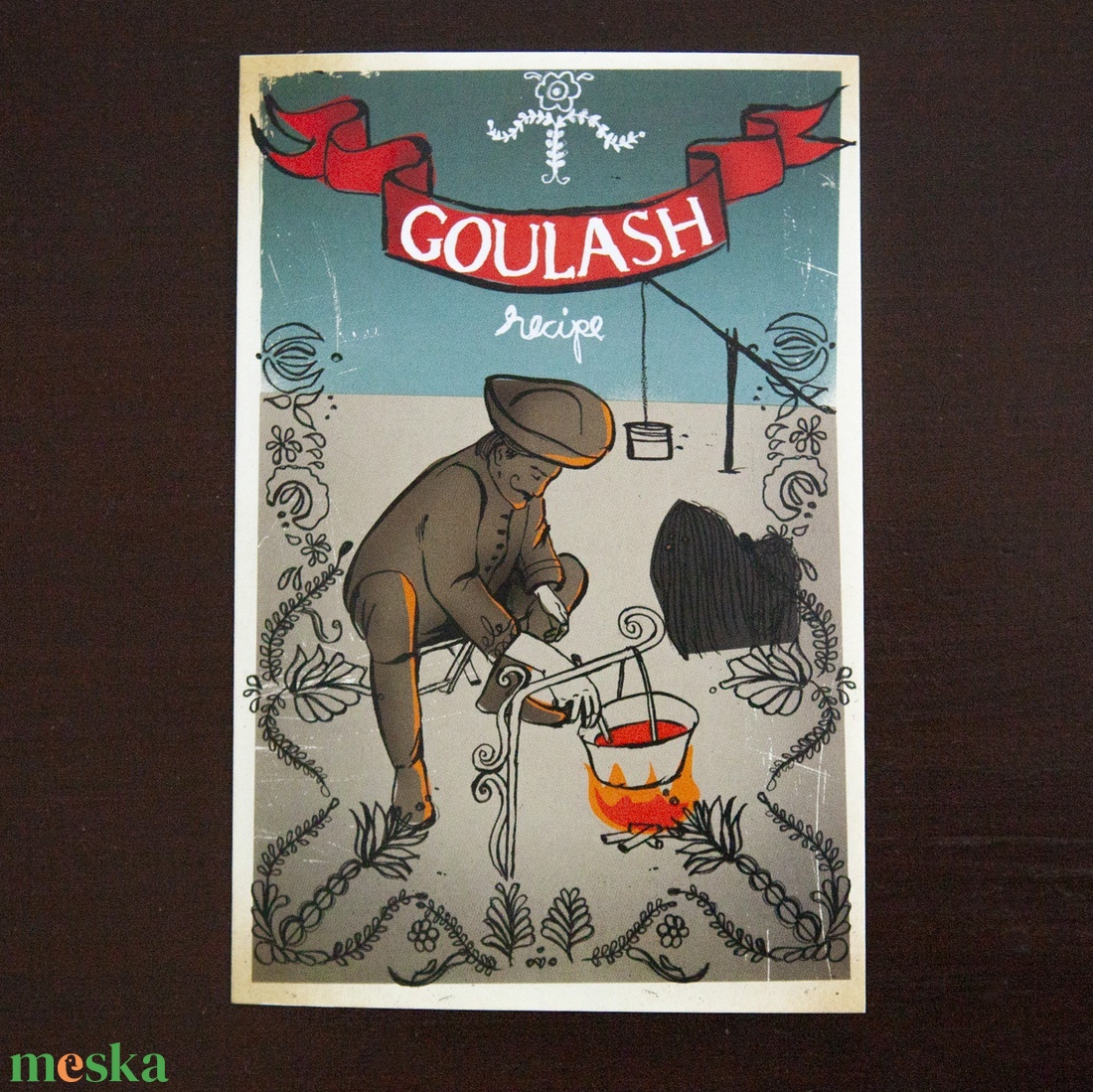 Goulash recept képeslap - otthon & életmód - papír, írószer - ajándékozás kellékei - képeslap, üdvözlőlap - Meska.hu