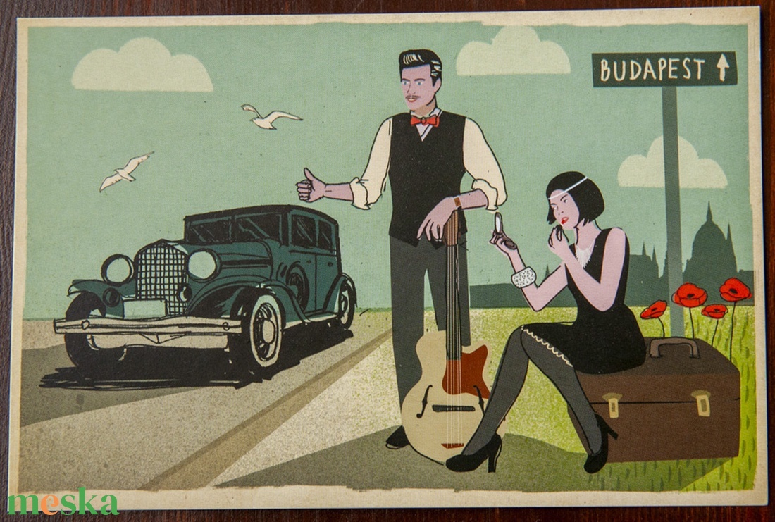 Budapest Kortárs grafika képeslap kollekció - otthon & életmód - papír, írószer - ajándékozás kellékei - képeslap, üdvözlőlap - Meska.hu