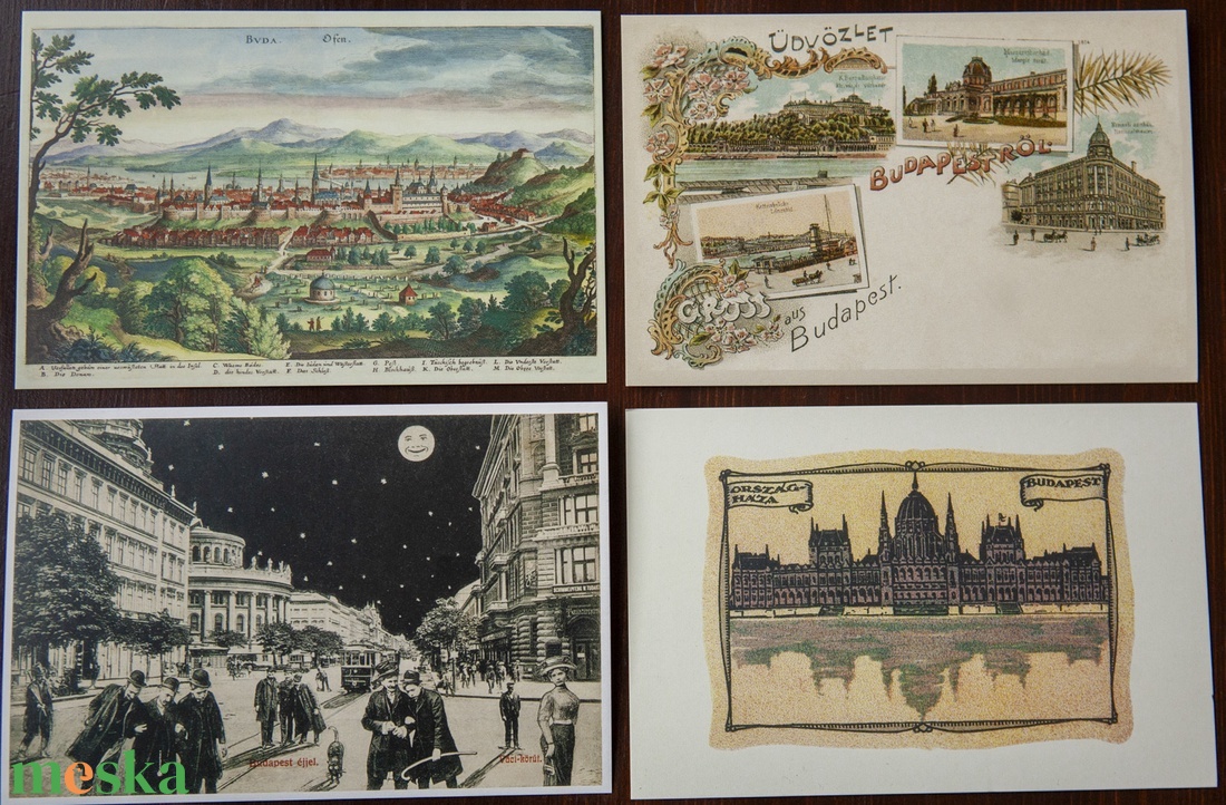 Budapest Antik képeslap kollekció - otthon & életmód - papír, írószer - ajándékozás kellékei - képeslap, üdvözlőlap - Meska.hu