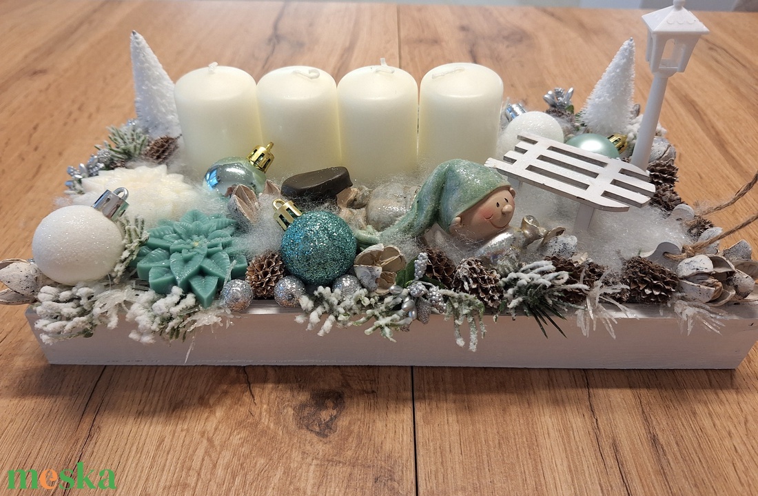 Télies hangulatú asztaldísz - karácsony - adventi díszek - adventi asztaldísz - Meska.hu
