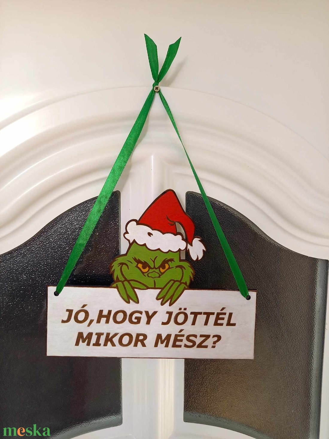 Grincses kopogtató  - otthon & életmód - dekoráció - ajtó- és ablak dekoráció - ajtódísz & kopogtató - Meska.hu