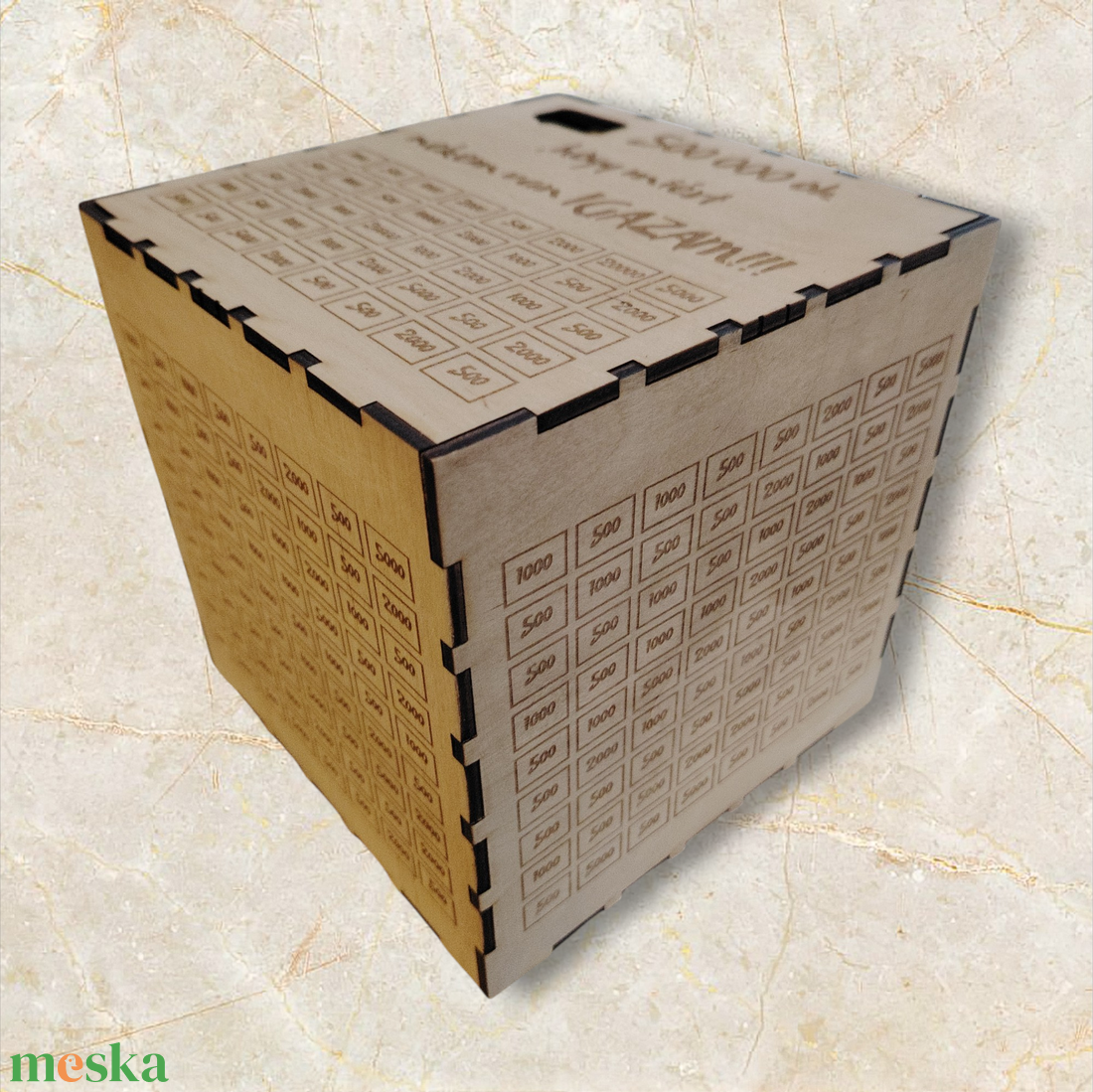 Egyedi fa pénzgyüjtő kocka - otthon & életmód - dekoráció - asztal és polc dekoráció - persely - Meska.hu