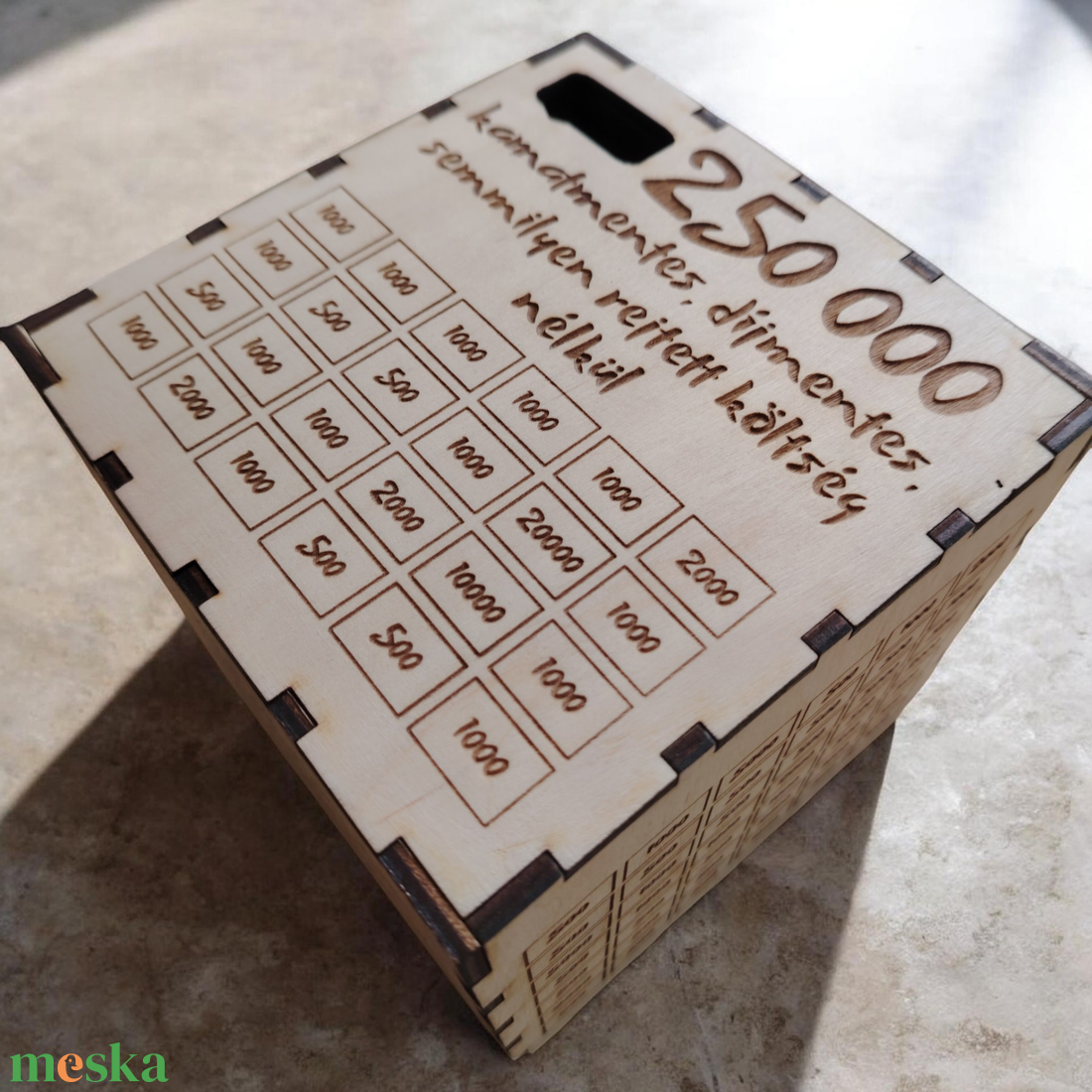 Fa pénzgyüjtő doboz - otthon & életmód - dekoráció - asztal és polc dekoráció - persely - Meska.hu