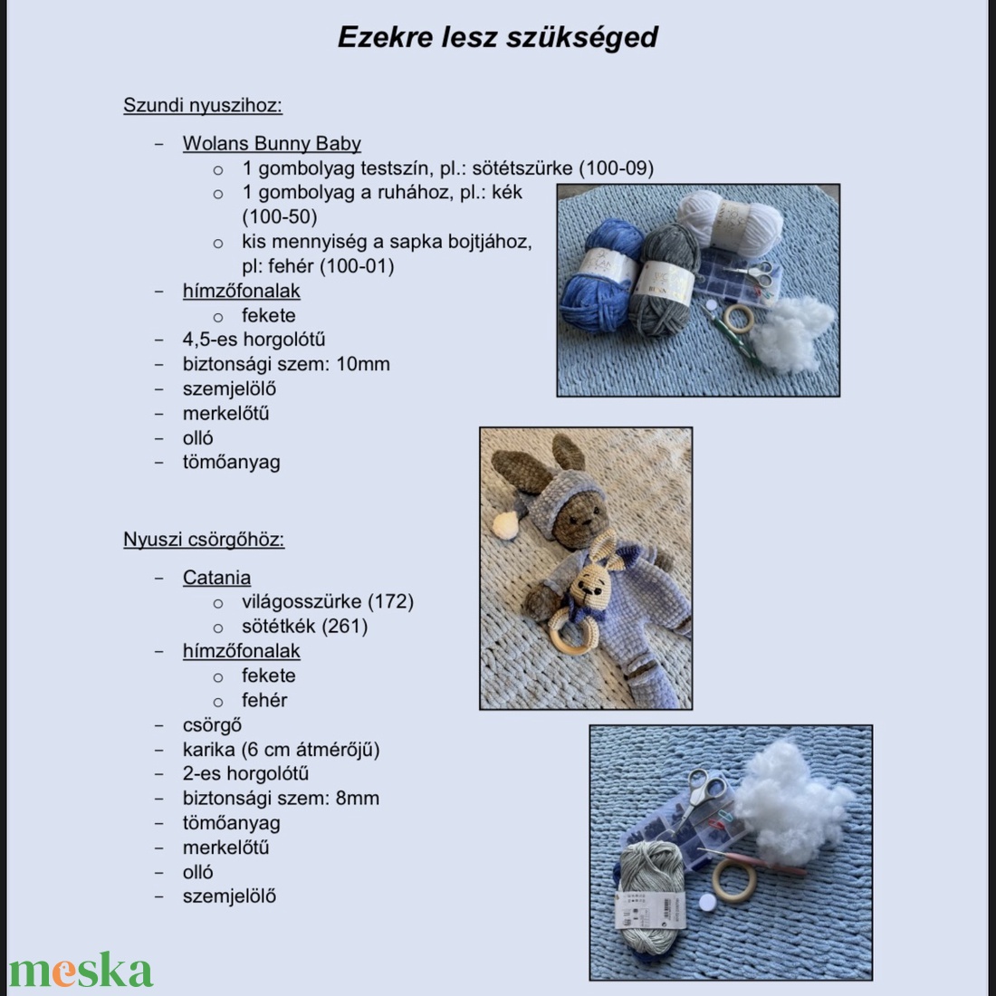 PDF Szundi-Nyuszi és csörgő horgolás minta - diy (csináld magad) - szabásminta, útmutató - horgolási minta - Meska.hu PDF Szundi-Nyuszi és csörgő horgolás minta - diy (csináld magad) - szabásminta, útmutató - horgolási minta - Meska.hu
