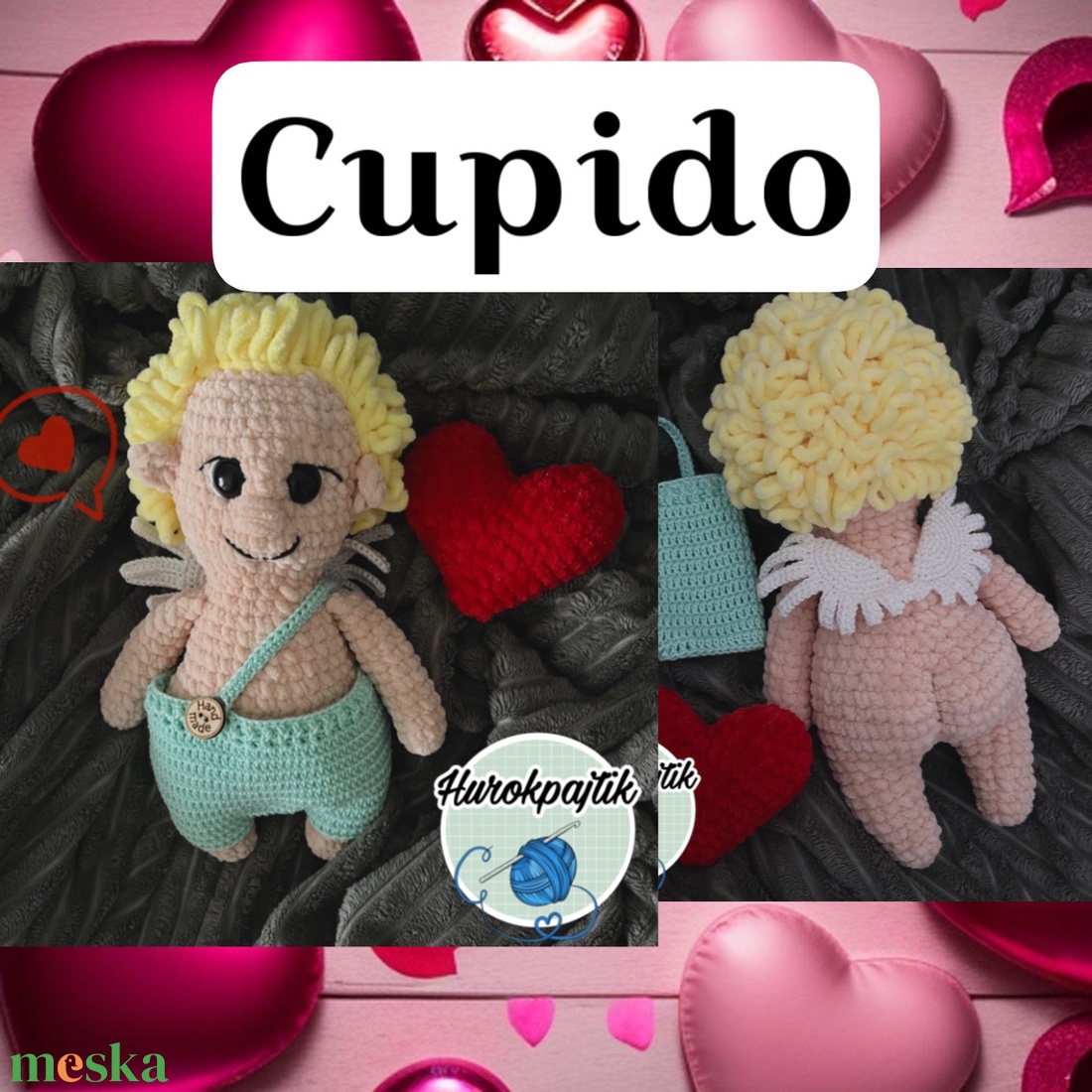 Horgolt Cupido - játék & sport - plüssállat & játékfigura - más figura - Meska.hu Horgolt Cupido - játék & sport - plüssállat & játékfigura - más figura - Meska.hu
